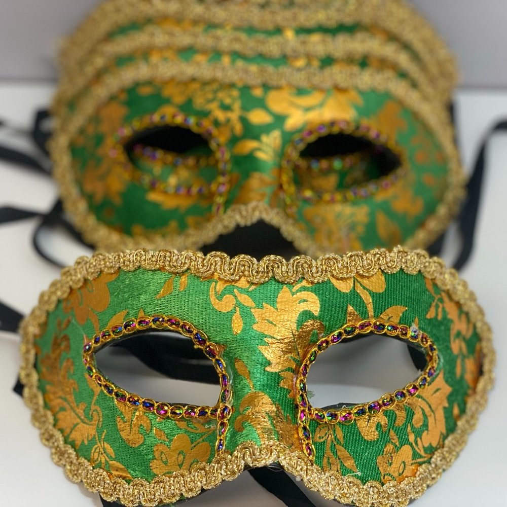 Mascarade Mask Multiple Colors with Gold Accent w/Beautiful Detail